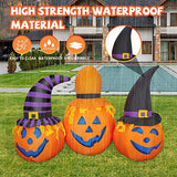 Hinchables de Halloween de 6 pies para exterior con combinación de calabaza y sombrero de mago