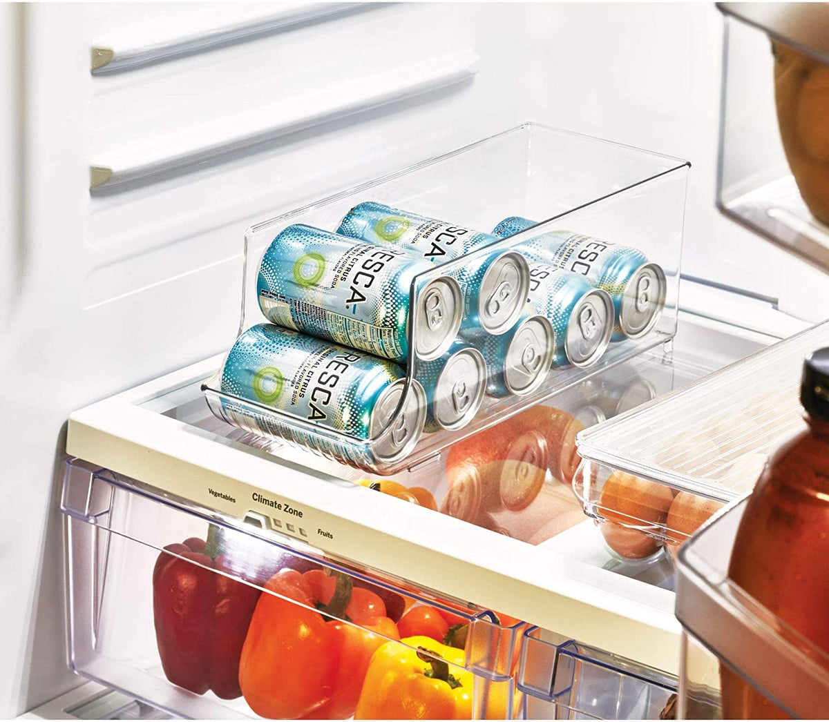 Organizador de latas de bebidas Fridge + Freeze Binz transparente