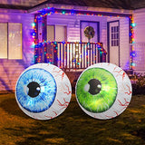 Pack Halloween 3 FT Inflatable Outdoor Scary Huge Blue & Green Eyeballs