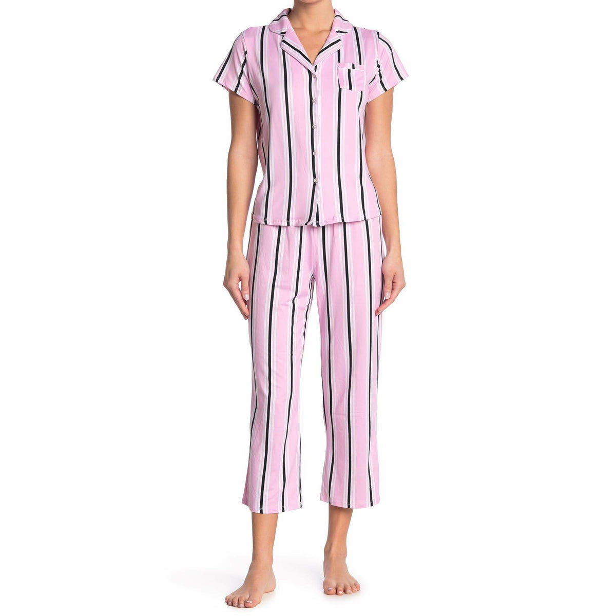 Conjunto de pijama de 2 piezas de Notchco: camiseta de manga corta y capris, color rosa