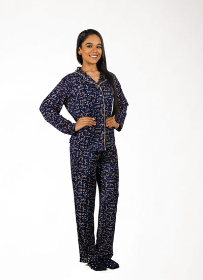 Pijama largo de muesca Midnight