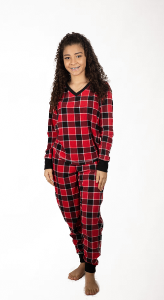 Pijama de chimenea set rojo