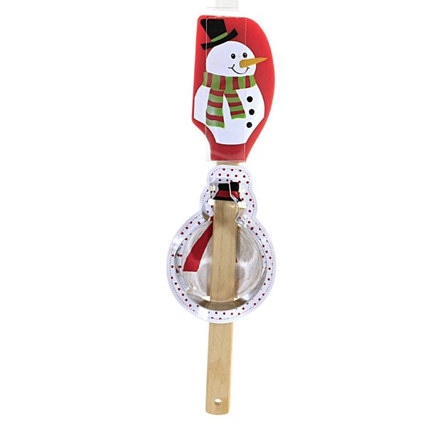 Espátula y cortador de galletas combo de muñeco de nieve