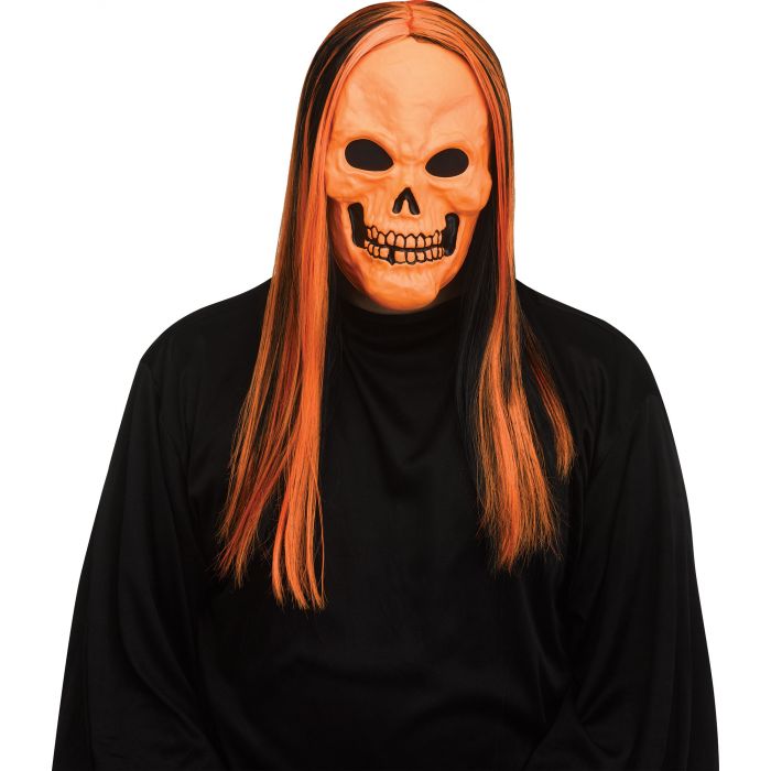 Máscara de calavera de neón - Naranja