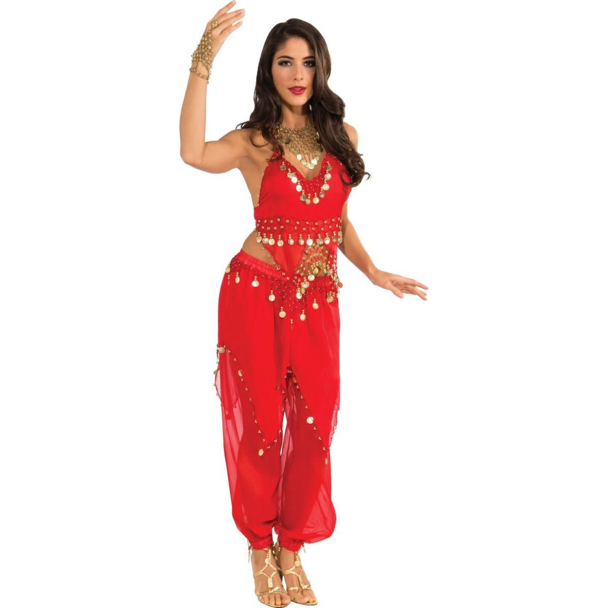 Disfraz de mujer bailarina de vientre roja