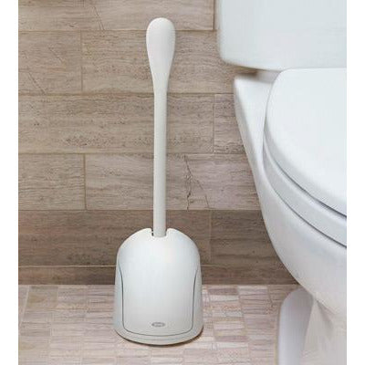 Escobilla de Inodoro Compacta y Contenedor Beige