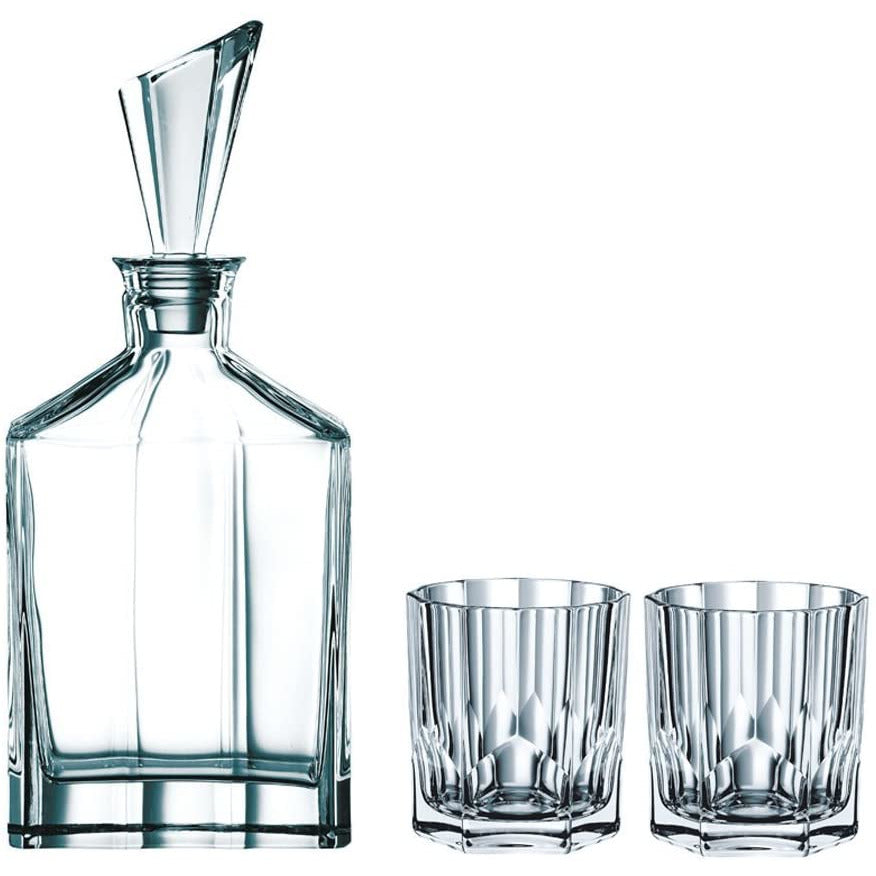 Decantador Riedel Aspen con tapón y vasos de whisky