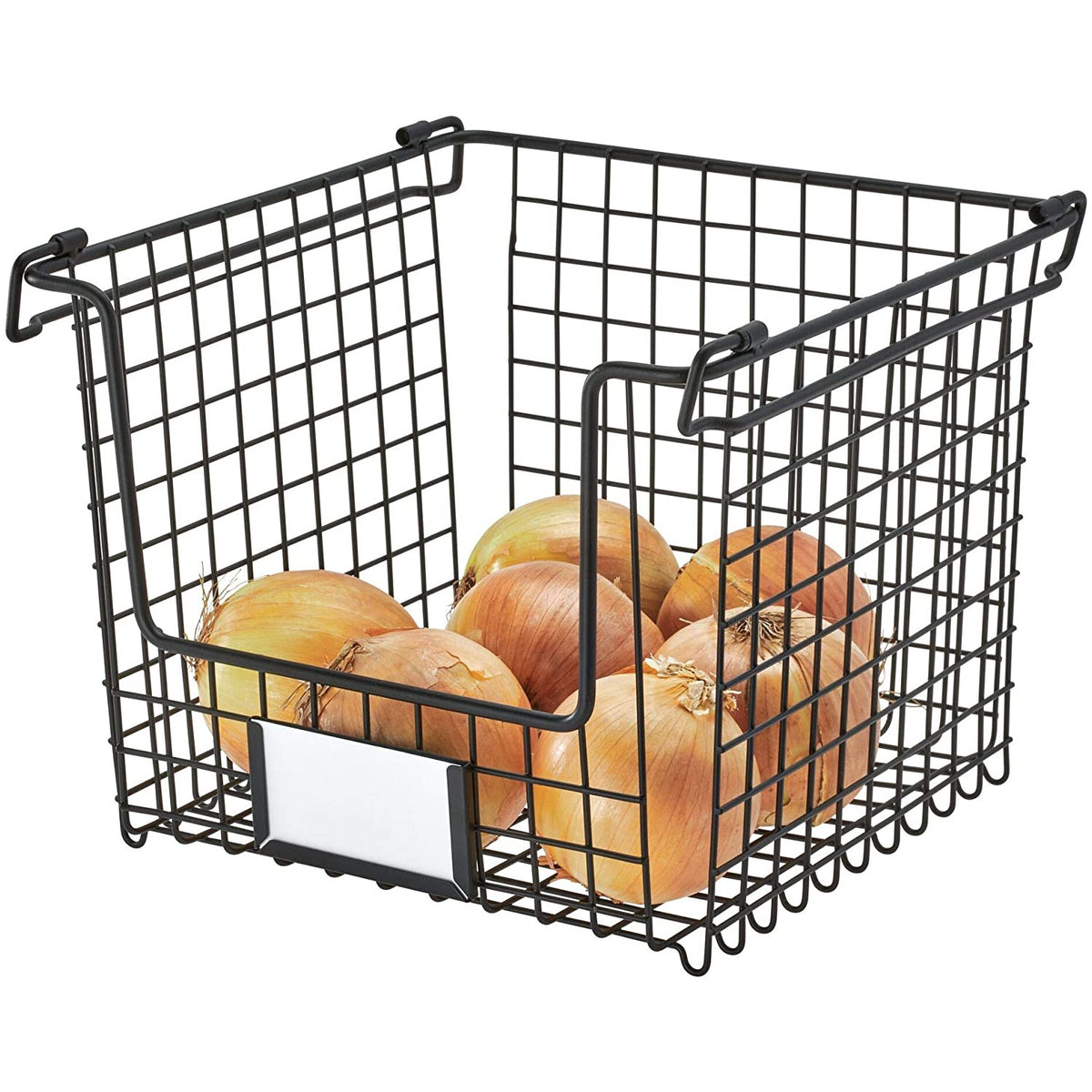 Cesta apilable 25.4 cm x 25.4 cm x 19.69 cm Negro mate