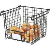 Cesta apilable 25.4 cm x 25.4 cm x 19.69 cm Negro mate