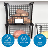 Cesta apilable 25.4 cm x 25.4 cm x 19.69 cm Negro mate