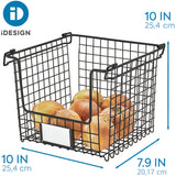 Cesta apilable 25.4 cm x 25.4 cm x 19.69 cm Negro mate
