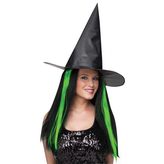 Sombrero de tafetán con cabello en 4 colores