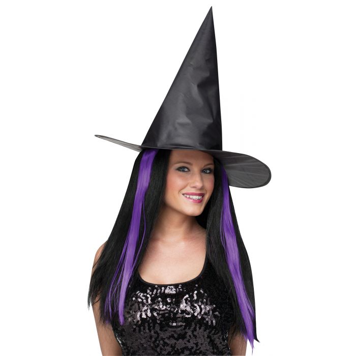 Sombrero de tafetán con cabello en 4 colores