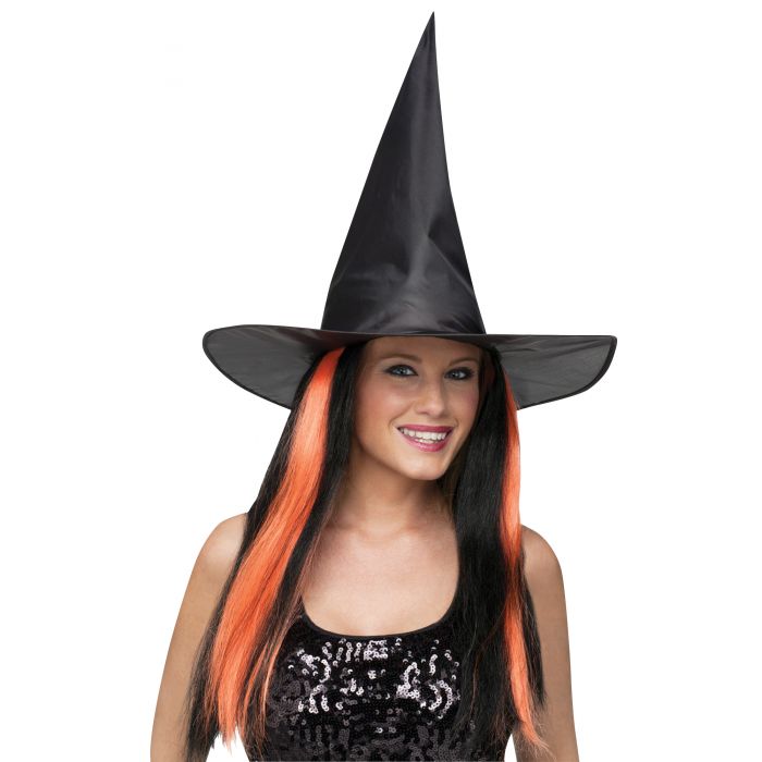 Sombrero de tafetán con cabello en 4 colores