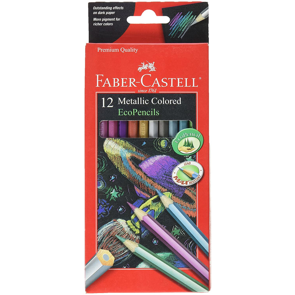 12 lápices ecológicos de colores metalizados