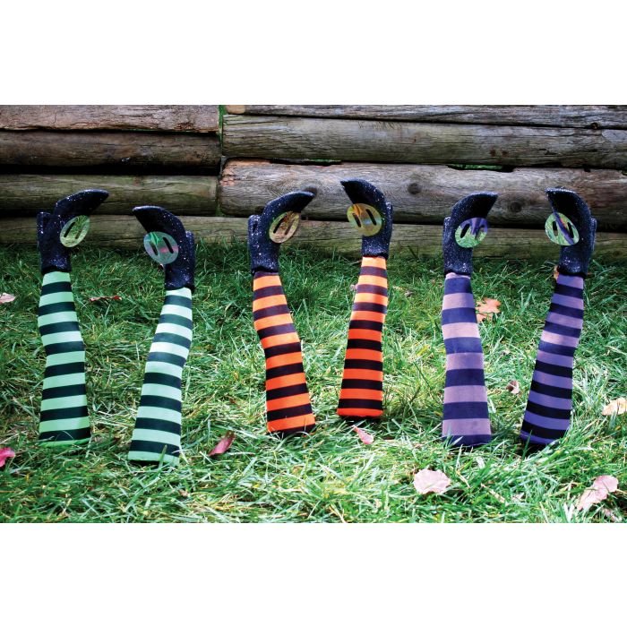 Estacas de patas de bruja para jardín en 3 colores