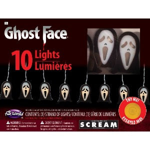 10 luces de cuerda con la cara de Ghostface