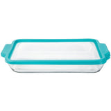 RECIPIENTE PARA HORNEAR DE 3 CUARTOS CON TAPA AJUSTADA TEAL