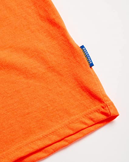 Camiseta de cuello redondo y manga corta, naranja neón