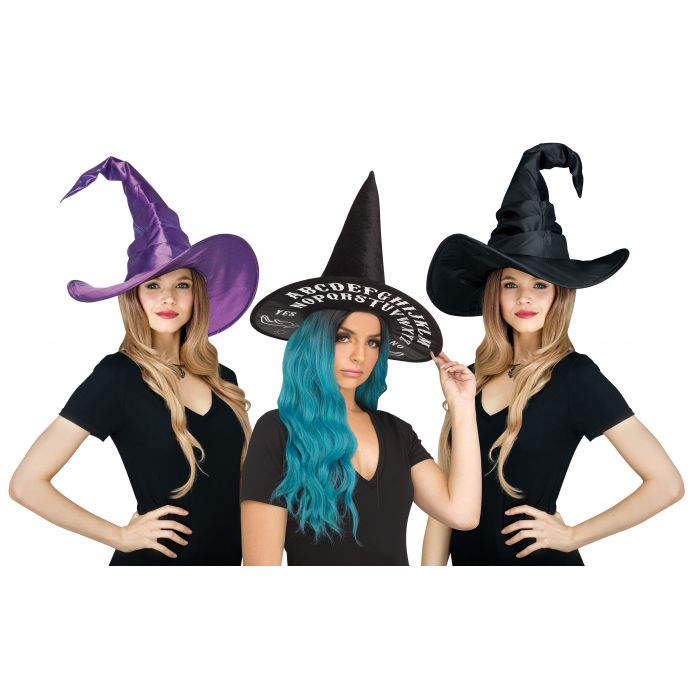 SOMBRERO DE BRUJA CURVADO Y ESPÍRITU EN 3 ESTILOS