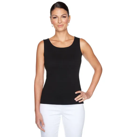 Camiseta de tirantes acanalada Plus Black Ruby Rd X