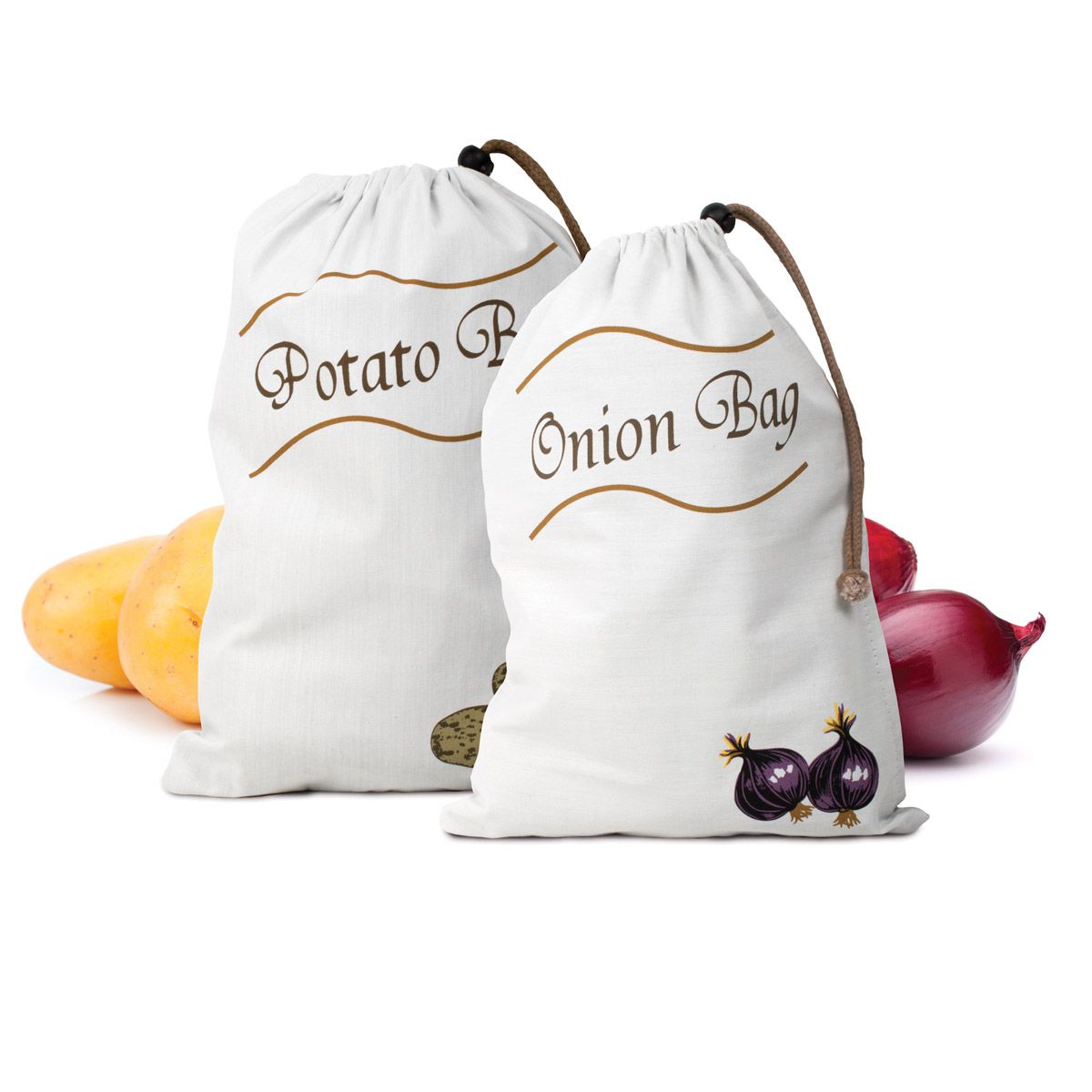 Set de bolsas para conservar patatas y cebollas