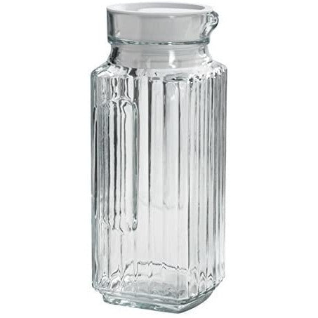 Jarra de cristal con tapón blanco de 1 cuarto de galón