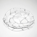 Plato Cargador de Pétalos de Vidrio 12" Transparente