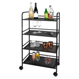 4 Tier Rolling Cart  Black
