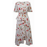 1PC Dress Beige/Red