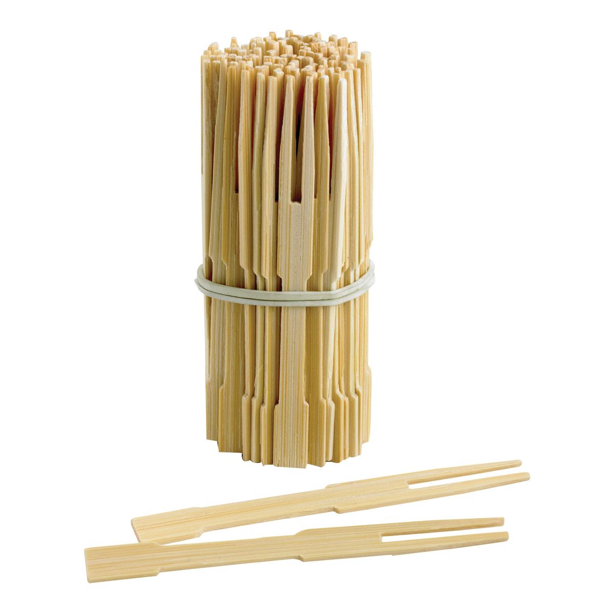 Tenedores planos de cóctel de bambú, paquete de 72