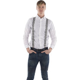 BLACK & WHITE CHECKERED SUSPENDERS