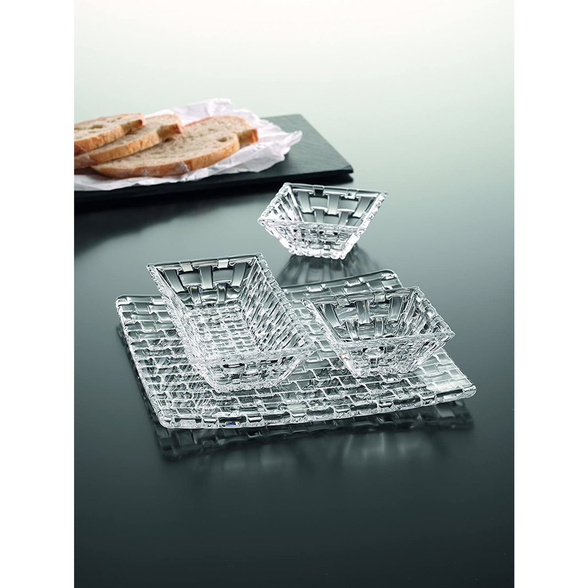 Juego de fuentes Bossa Nova de 4 piezas de cristal