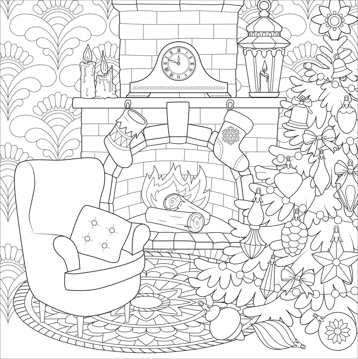 Libro para colorear: Hogar para Navidad