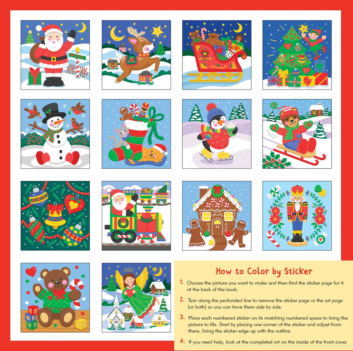 Mi primer libro de colorear con pegatinas: Navidad