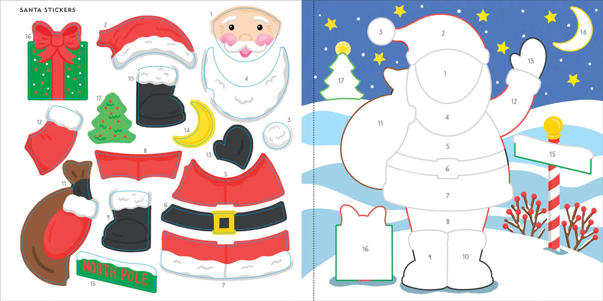 Mi primer libro de colorear con pegatinas: Navidad