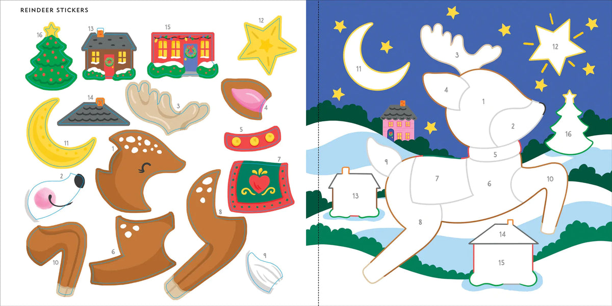 Mi primer libro de colorear con pegatinas: Navidad