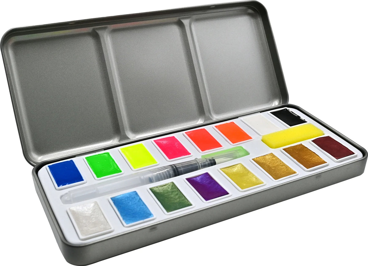 Set de pintura de acuarela metálica y neón Studio Series
