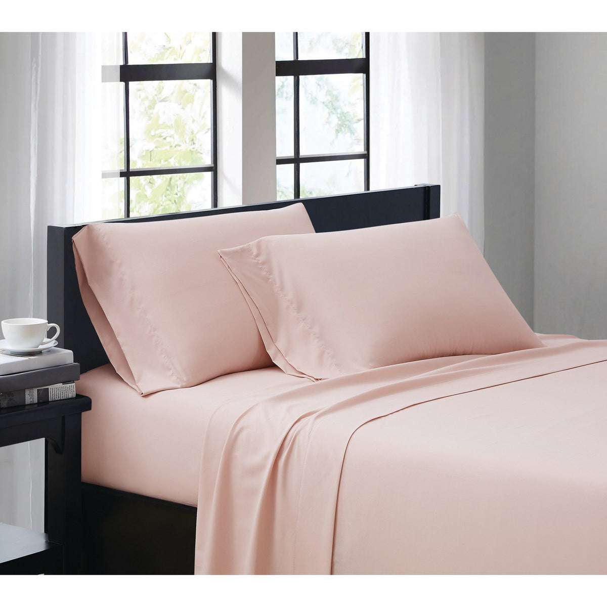 London Loft Leather Path Juego de Sábanas de 4 Piezas Color Blush