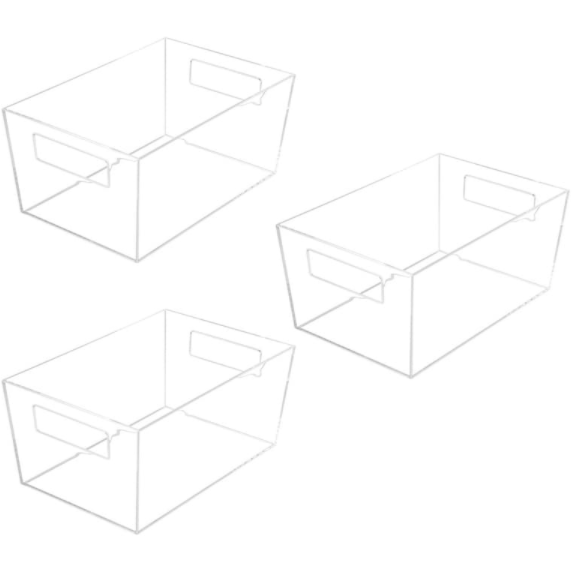 Set de 3 cajas acrílicas transparentes M