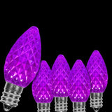 Guirnalda de luces LED C6 de 35 focos, cable morado/negro