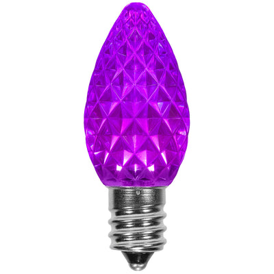 Guirnalda de luces LED C6 de 35 focos, cable morado/negro