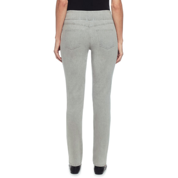 Pantalones vaqueros Ruby Rd X de talla grande, elásticos, con bolsillos falsos, color gris paloma