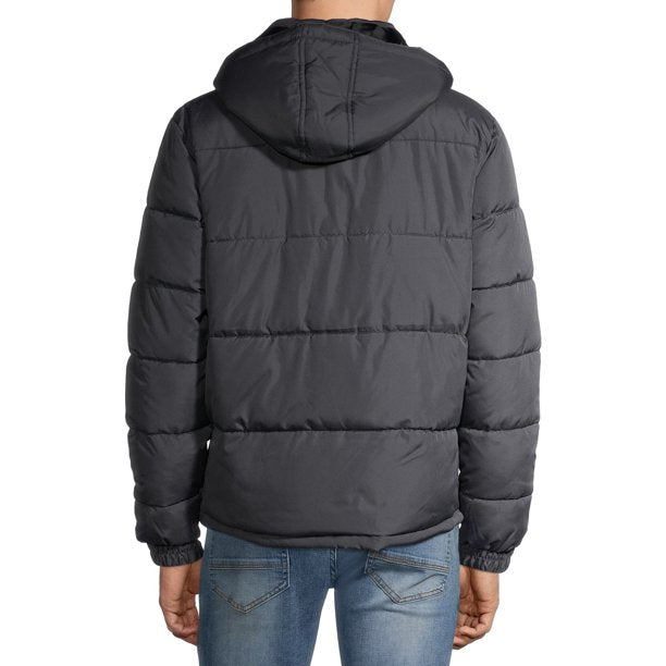 Chaqueta acolchada clásica con forro polar cálido azul marino
