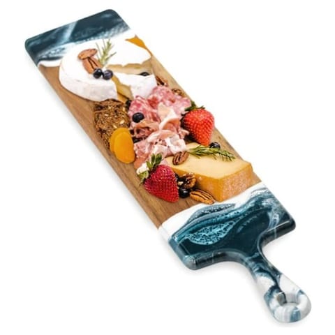 Tablas de Acacia Baguette - Azul Marino/Blanco/Metalizado