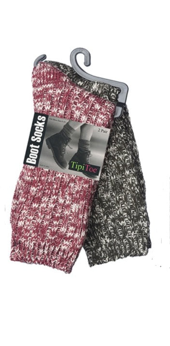 Calcetines de lana para botas para mujer (paquete de 2)
