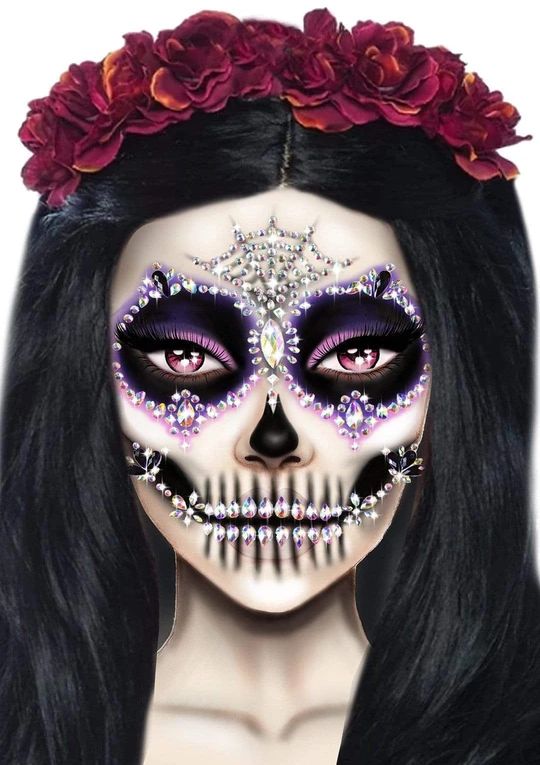 Pegatinas de calavera adhesivas para la cara