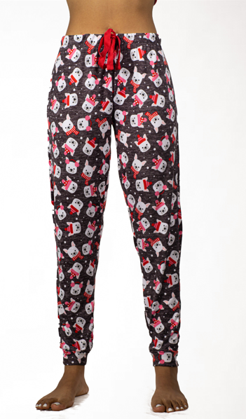 Pantalón de pijama Hacci hogger Perros gris oscuro