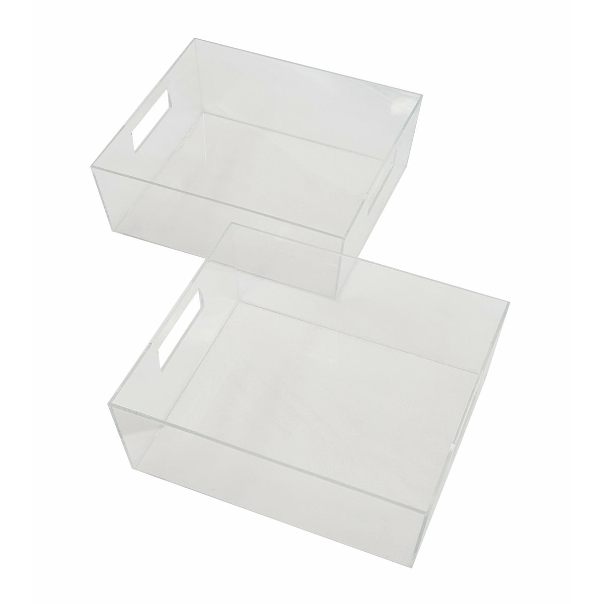 Set of 2 Clear Shallow totes