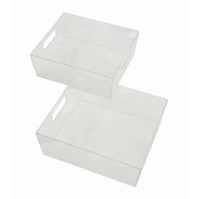 Set of 2 Clear Shallow totes